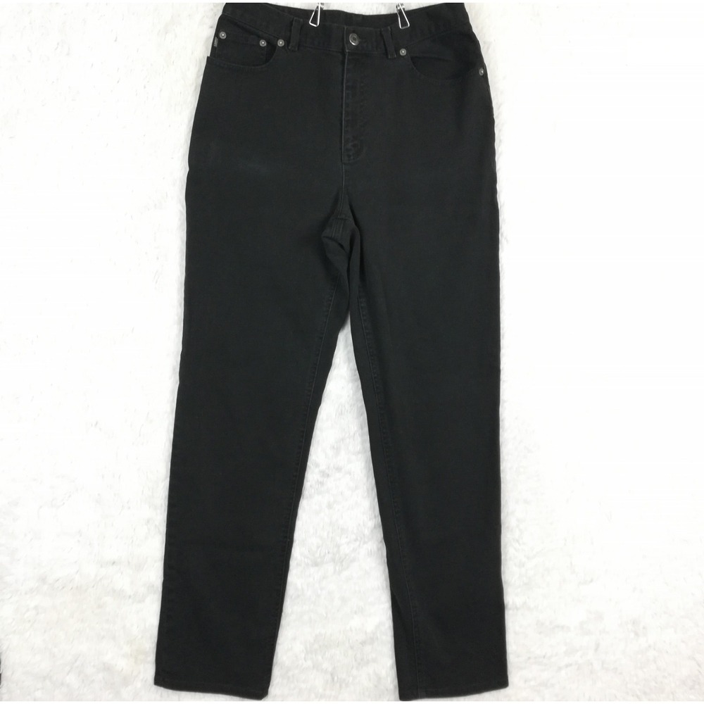 Lauren Jeans Co Ralph Womens‎ Mom Jeans Black Wash Denim High Rise Stretch 10